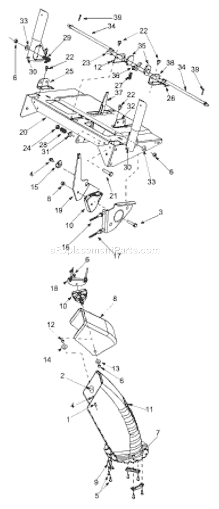 Page D Diagram and Parts List for 31AE993I400 2004 Yard Man Snow Blower